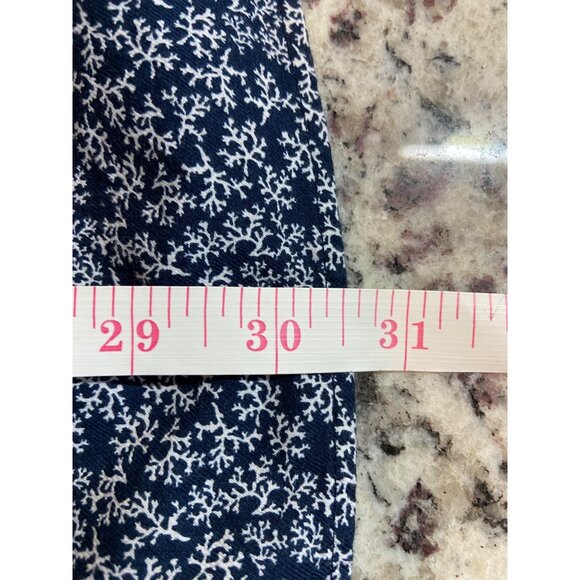 Chaps Mens Large Navy White Coral Print Long-Sleeve Button-Down Shirt Preppy - Picture 6 of 6